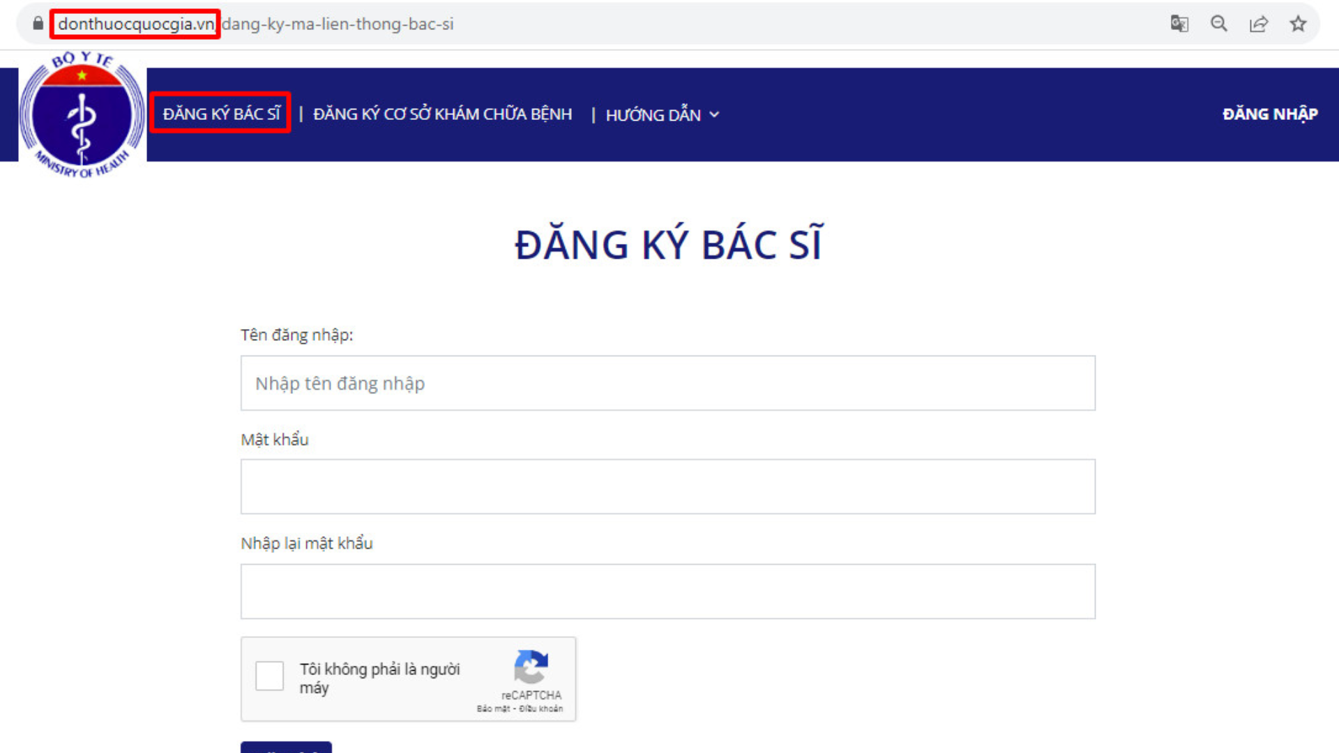 đăng kí bác sĩ