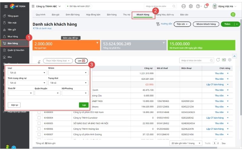 phần mềm quản lý công nợ