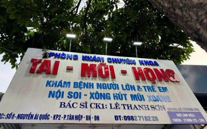 Phòng khám Chuyên khoa tai mũi họng Bác sĩ Lê Thanh Sơn Phòng khám Chuyên khoa tai mũi họng Bác sĩ Lê Thanh Sơn