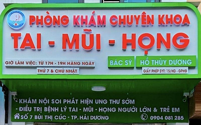 Phòng khám Tai Mũi Họng - Bác sĩ Hồ Thùy Dương