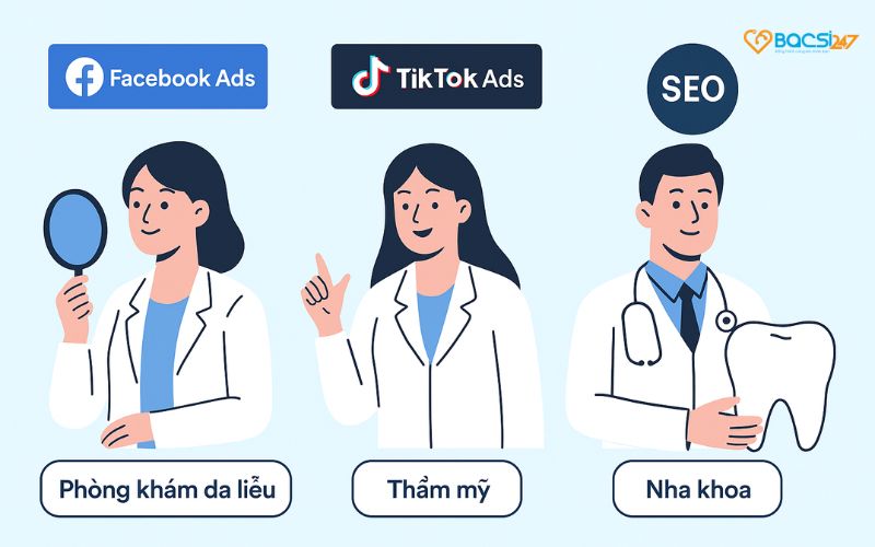 so sánh kênh quảng cáo phòng khám