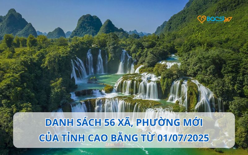Danh sách 56 đơn vị hành chính cấp xã tỉnh Cao Bằng