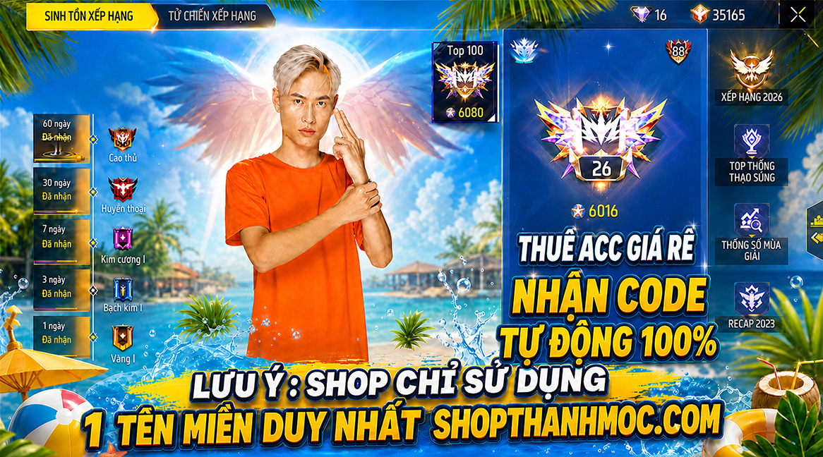 ShopThanhMoc.com : Shop Acc Free Fire Uy Tín - Giao Dịch Tự Động banner 1