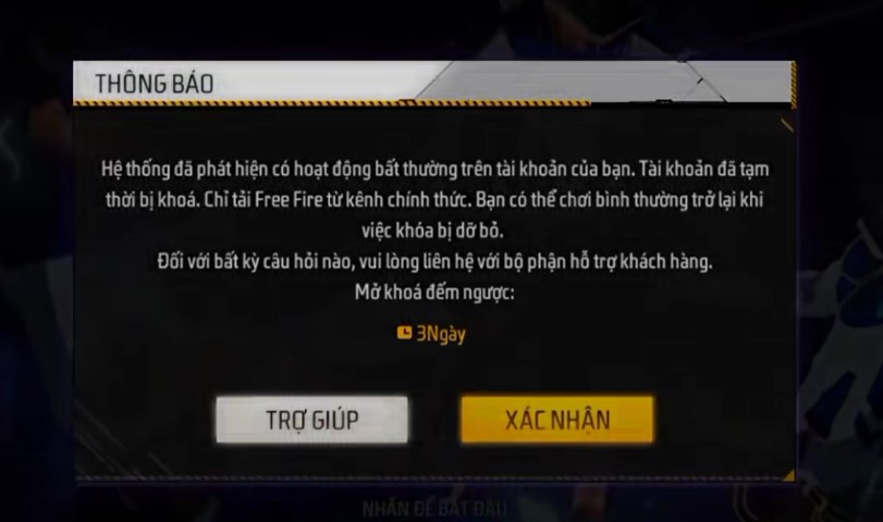 Acc từng bị cảnh cáo hoặc report