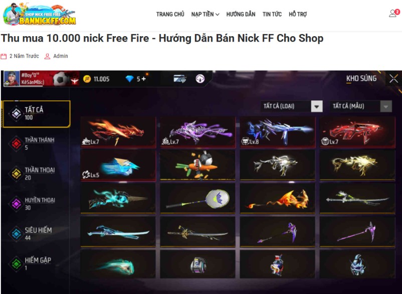 6 Kiểu Nick FF Càng Để Lâu Càng Mất Giá – Bán Sớm Còn Hời