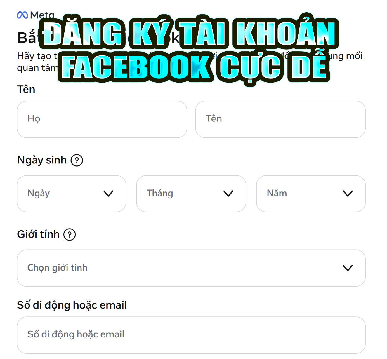 cách đăng ký tài khoản facebook