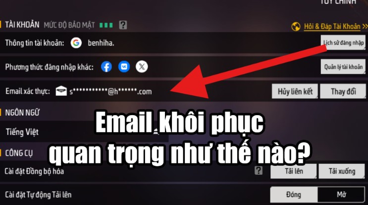 Email khôi phục trong Free Fire là gì?