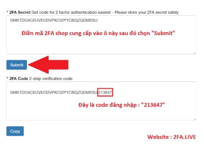 hướng dẫn lấy m&atilde; 2fa tại lay2fa.com