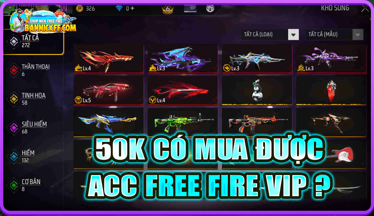 cầm 50k liệu c&oacute; mua được acc ff vip hay kh&ocirc;ng?