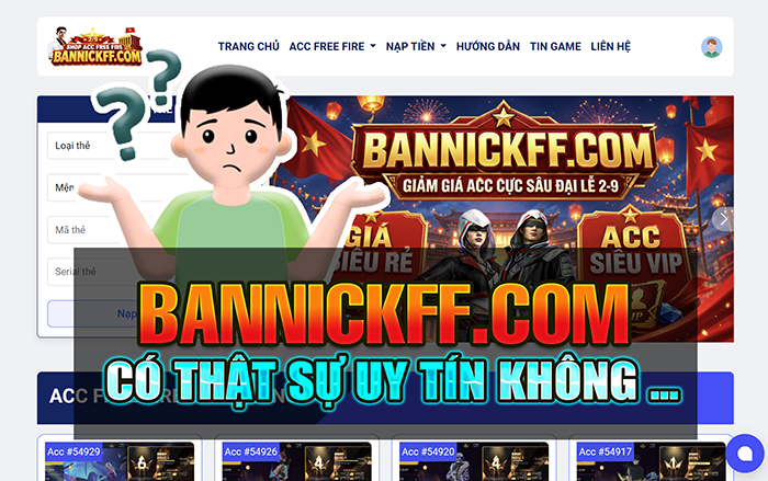 BannickFF.com - Shop nick Free Fire uy t&iacute;n