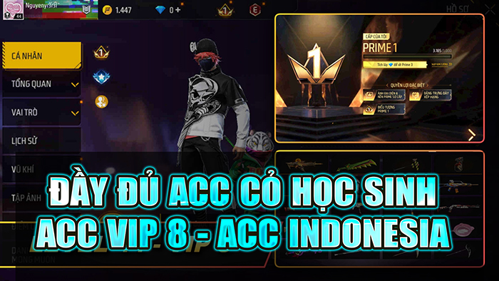 Kho acc Free Fire từ acc học sinh đến acc VIP