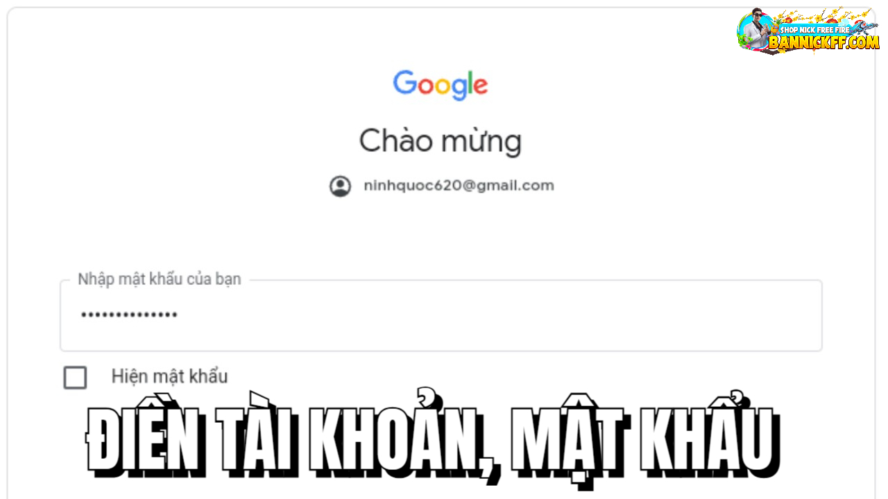 Nhập ch&iacute;nh x&aacute;c Email v&agrave; Mật khẩu Google