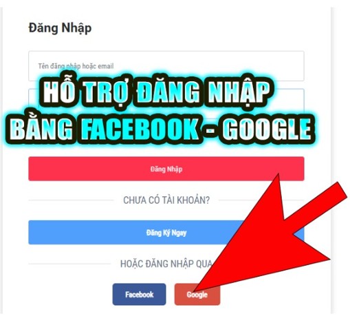 Shop hỗ trợ anh em đăng nhập nhanh qua Facebook, Google