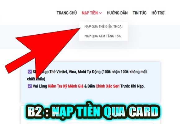 hướng dẫn nạp thẻ c&agrave;o
