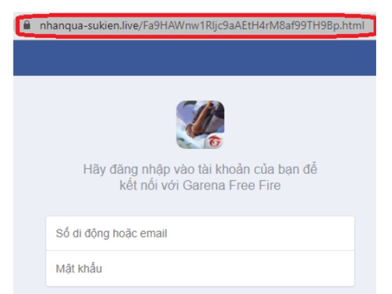 giả mạo website ch&iacute;nh thức của garena free fire
