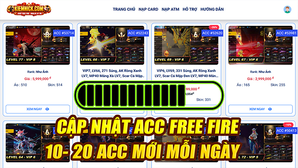 cập nhật nhiều acc mới mỗi ng&agrave;y