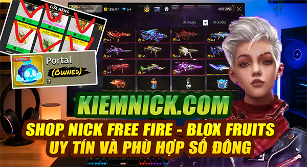 shop kiemnick b&aacute;n acc free fire, blox fruits uy t&iacute;n, ph&ugrave; hợp với số đ&ocirc;ng