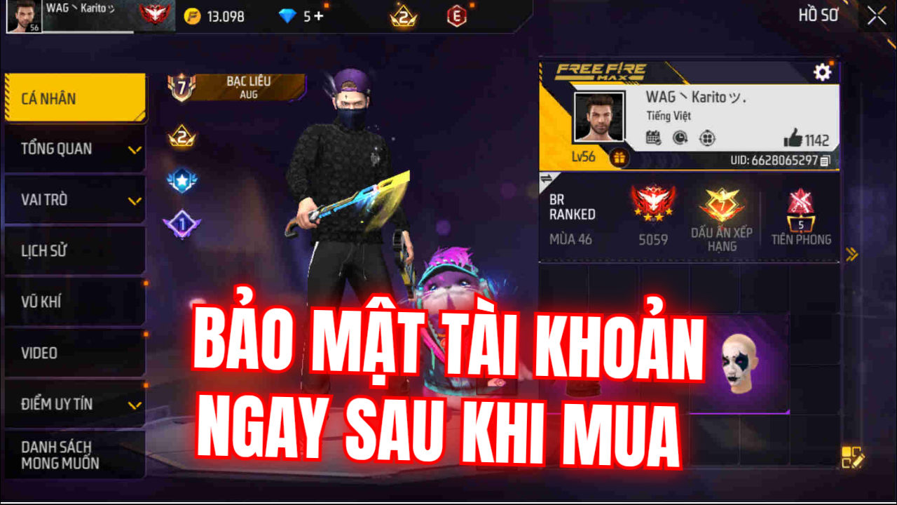 Bảo Mật T&agrave;i Khoản Sau Khi Mua