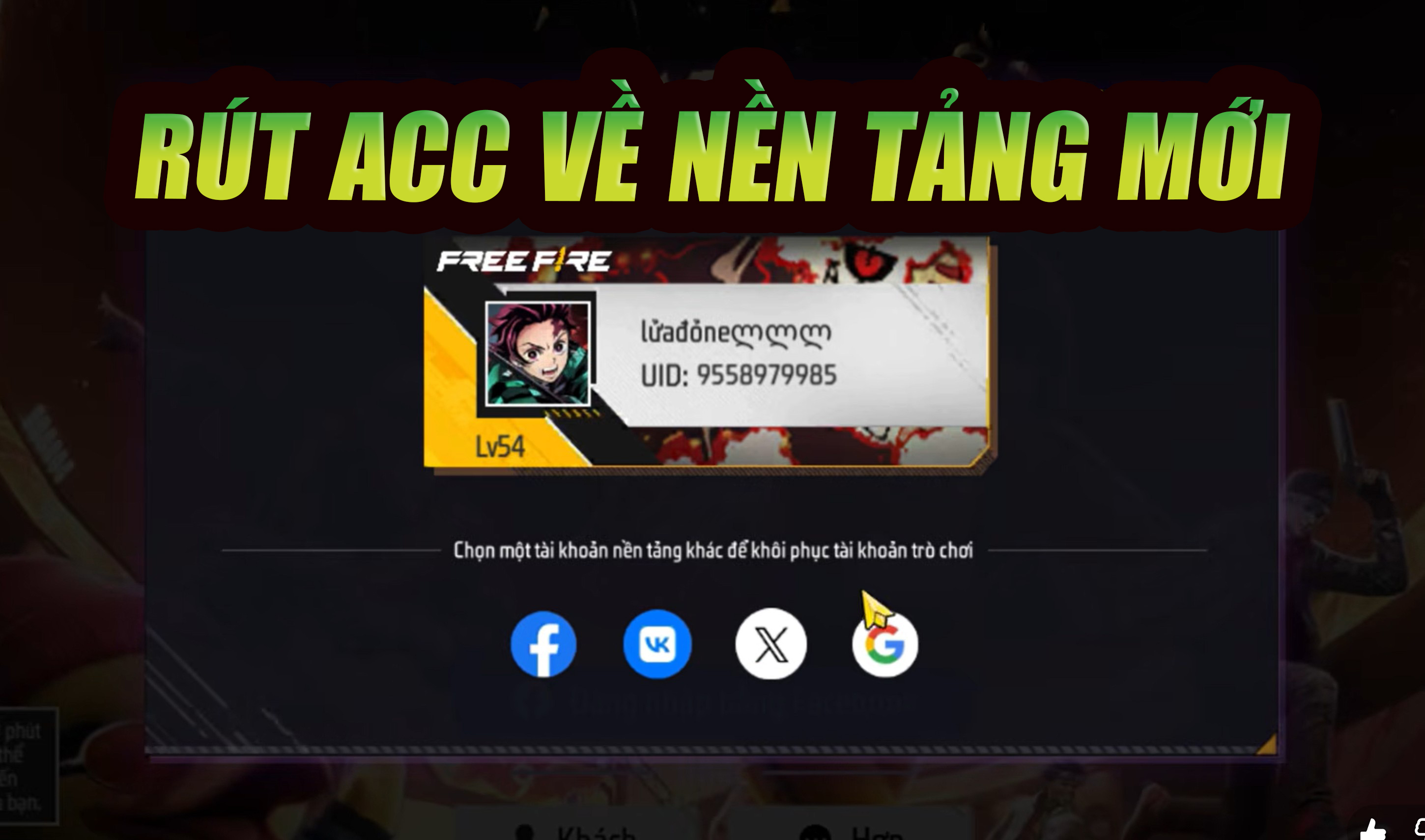 rút acc về nền tảng mới