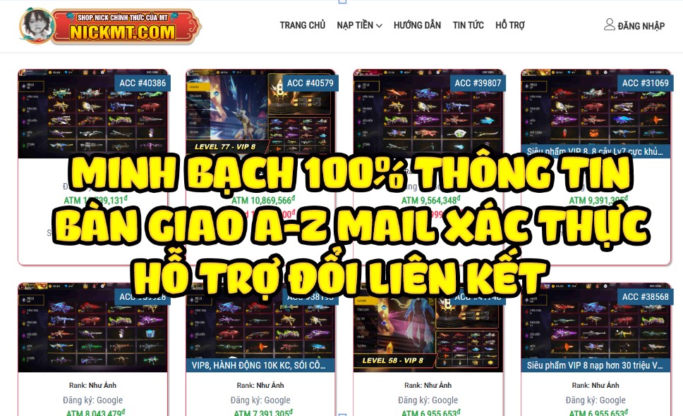 Nickmt.com hướng đến sự chuy&ecirc;n nghiệp v&agrave; minh bạch