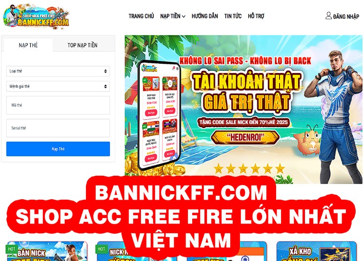 BannickFF.com – Nền Tảng Chuyên Acc Free Fire Giá Rẻ Cho Học Sinh