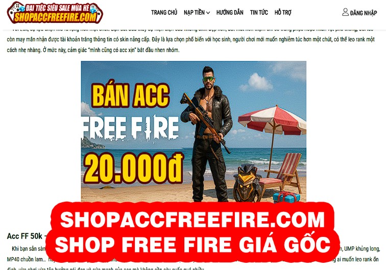 ShopaccFreeFire.com : Shop Bán Acc FF 10K Giá Rẻ Trắng Thông Tin