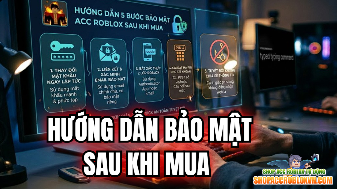 Quy tr&igrave;nh 5 bước bảo mật acc Roblox an to&agrave;n tuyệt đối
