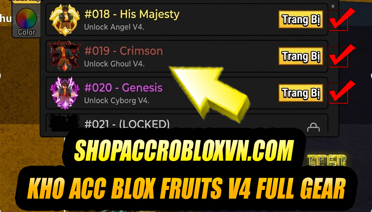 Shop Bán Acc Blox Fruits V4 Full Gear