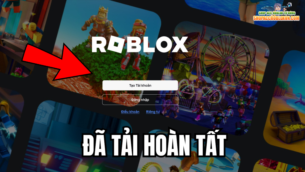 v&agrave;o roblox.com chọn "tải về"