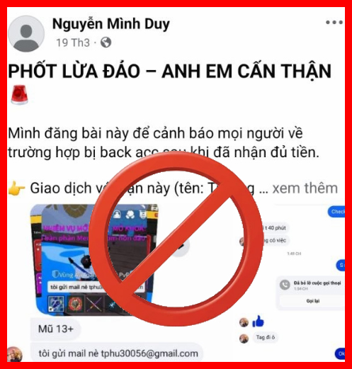 cẩn thận với c&aacute;c shop lừa đảo giả mạo b&aacute;n acc 9k