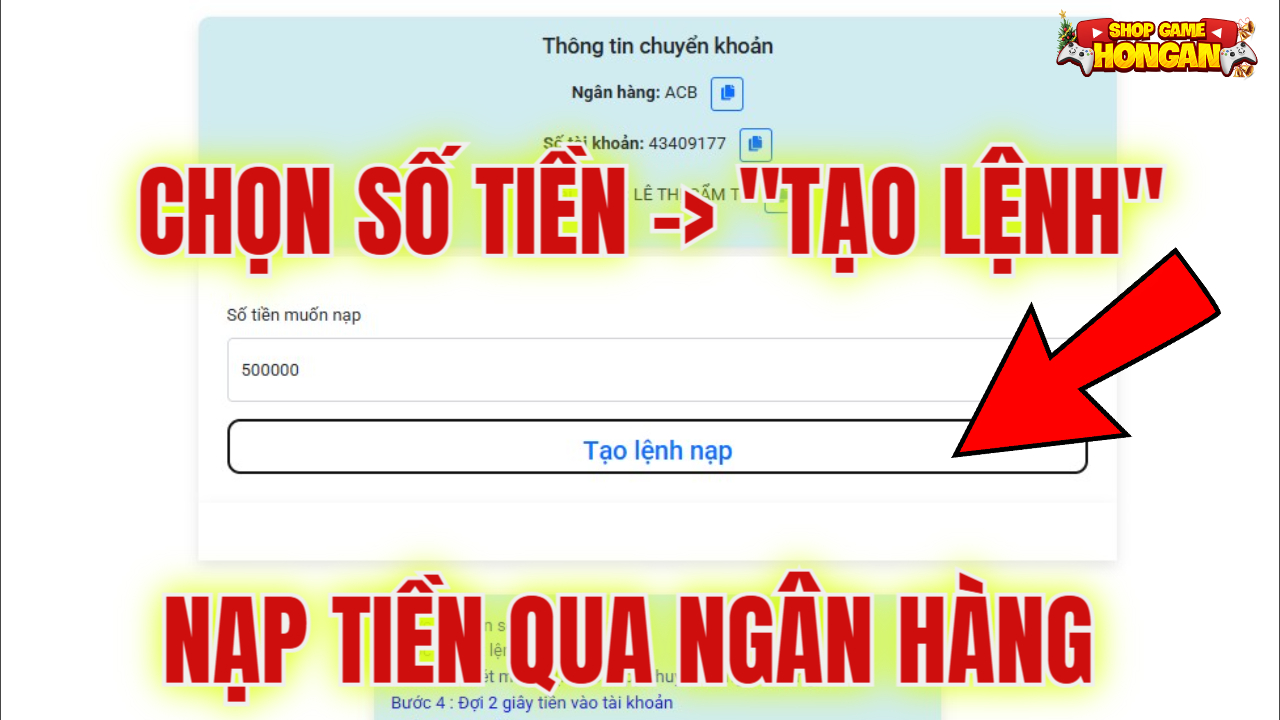 hướng dẫn nạp tiền atm