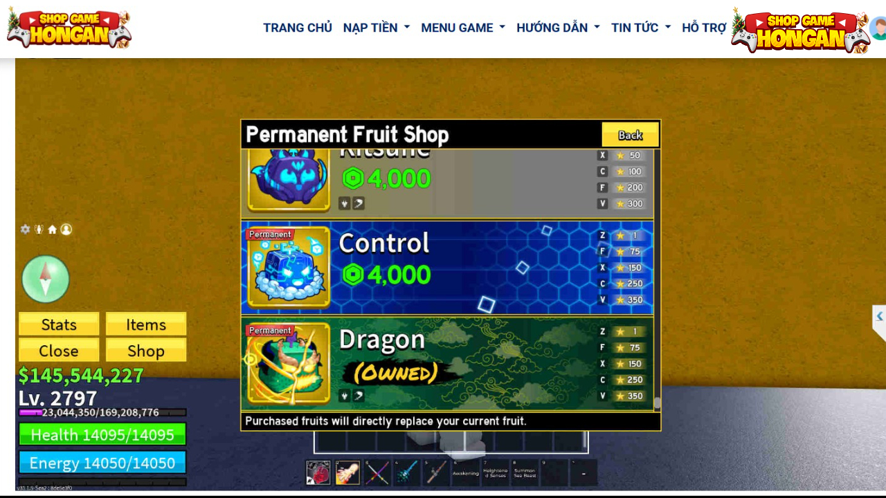shop blox fruits đa dạng acc 20k 50k c&oacute; tr&aacute;i &aacute;c quỷ