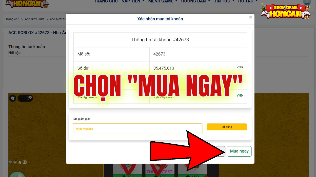 chọn mua ngay để rinh acc