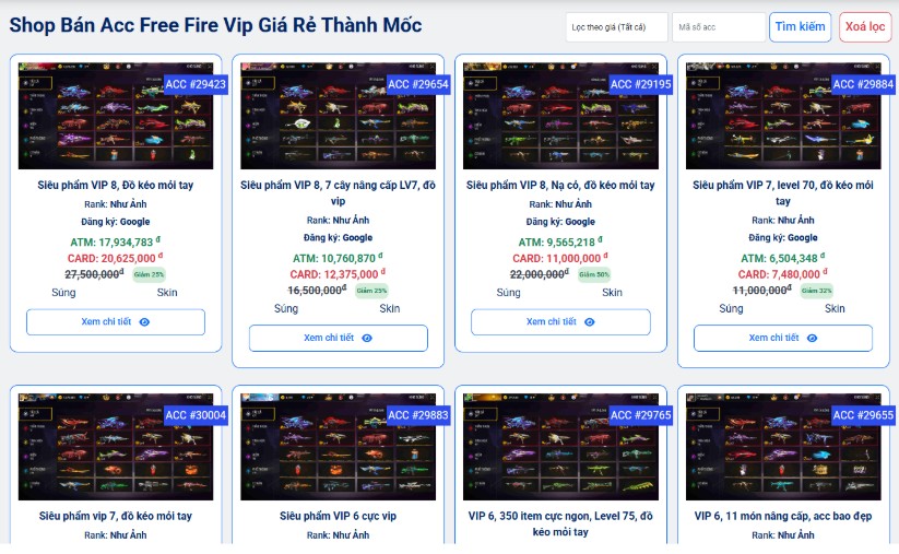 Shop acc FF uy tín là gì?