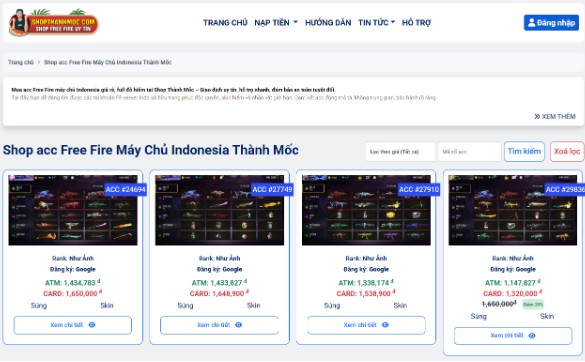 Nếu không muốn tạo acc mới: Có nên mua acc FF Indo sẵn?