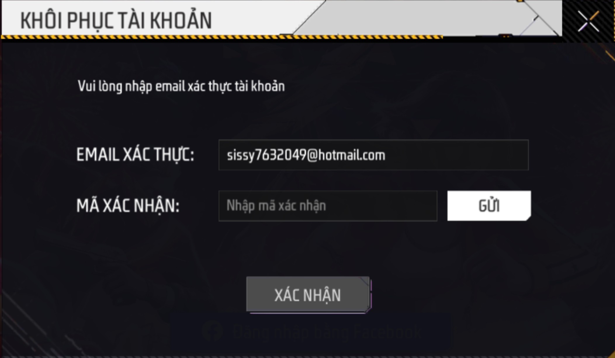 điền email x&aacute;c thực sau đ&oacute; chọn lấy m&atilde;