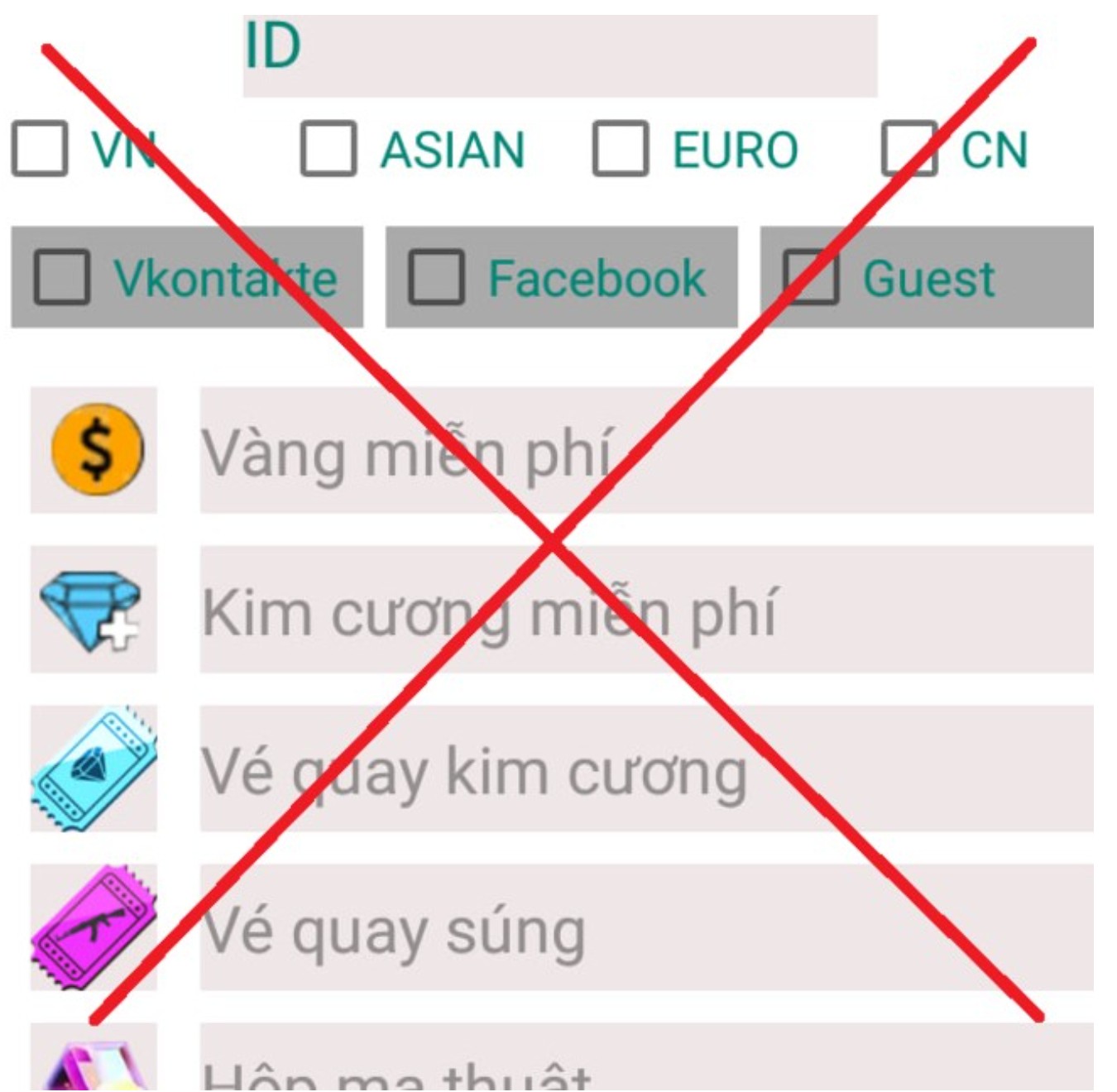 cẩn thận với các website lừa đảo kêu gọi nạp kim cương x5 x10