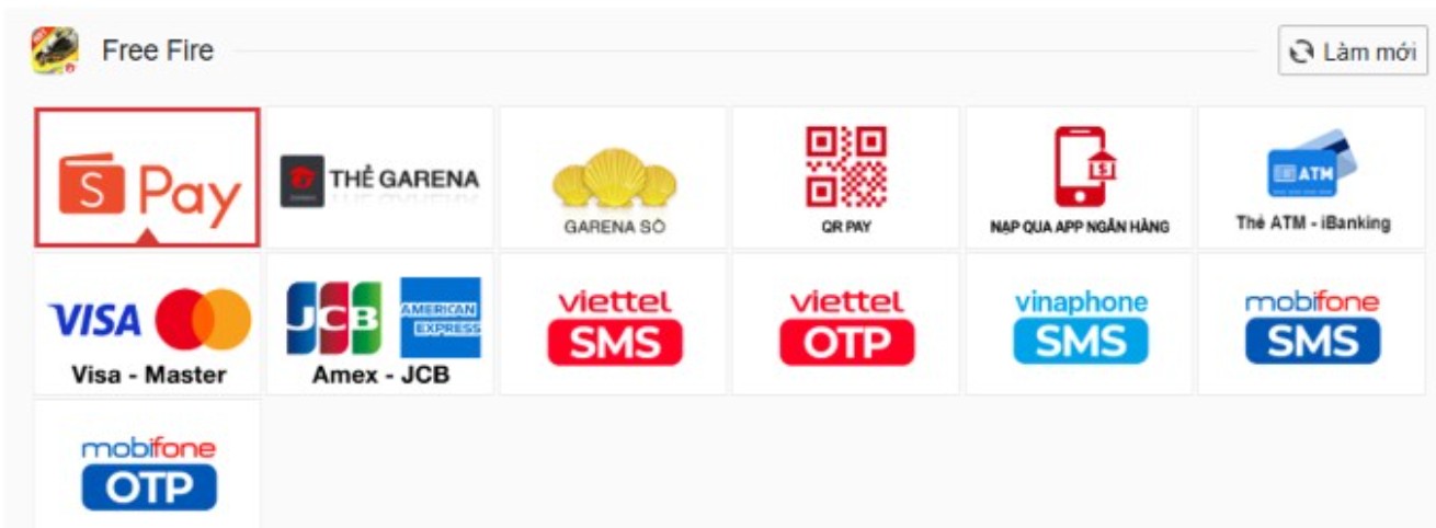 các hình thức nạp kim cương tại napthe.vn