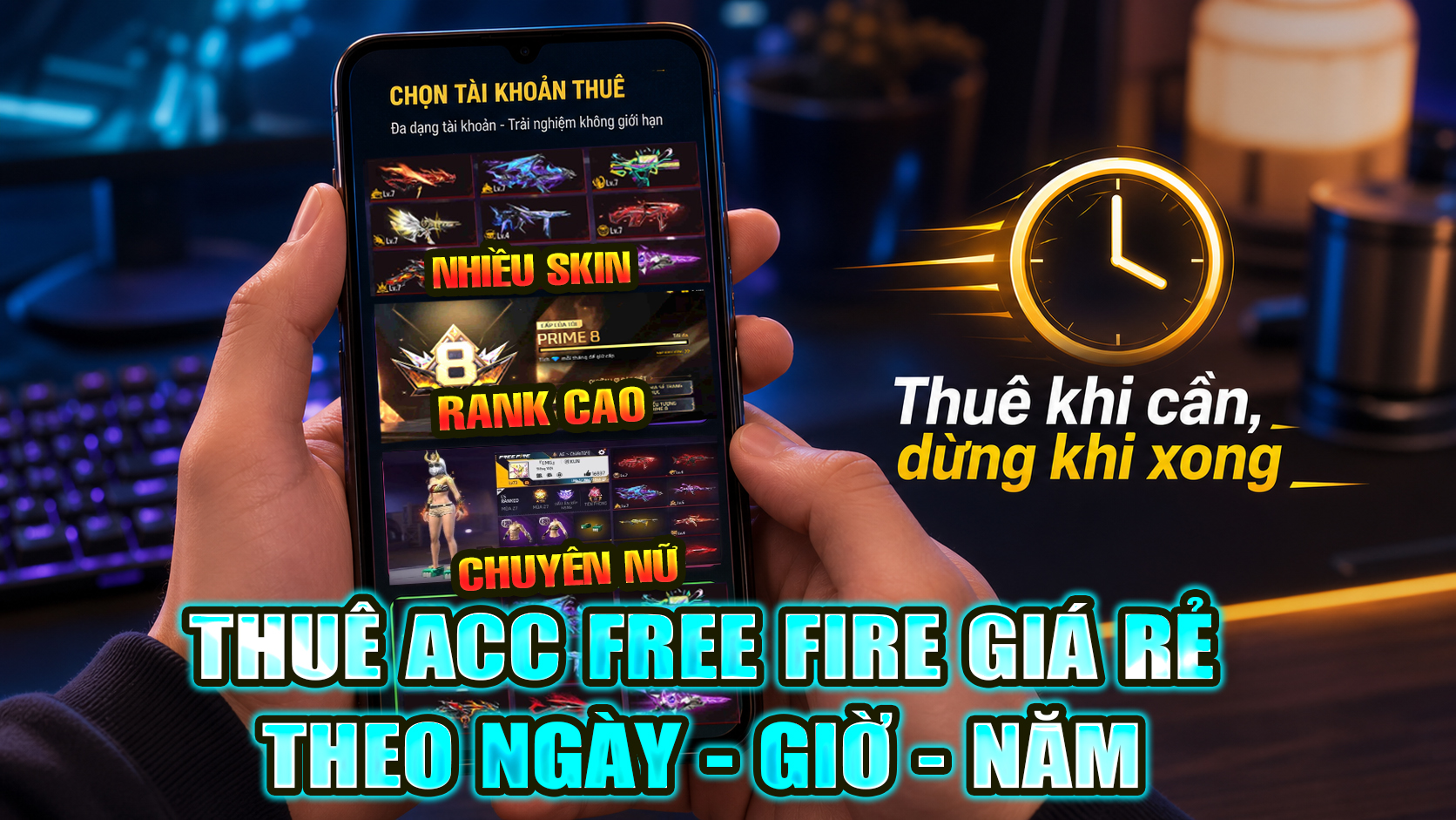 shop cho thuê acc free fire trải nghiệm dài hạn
