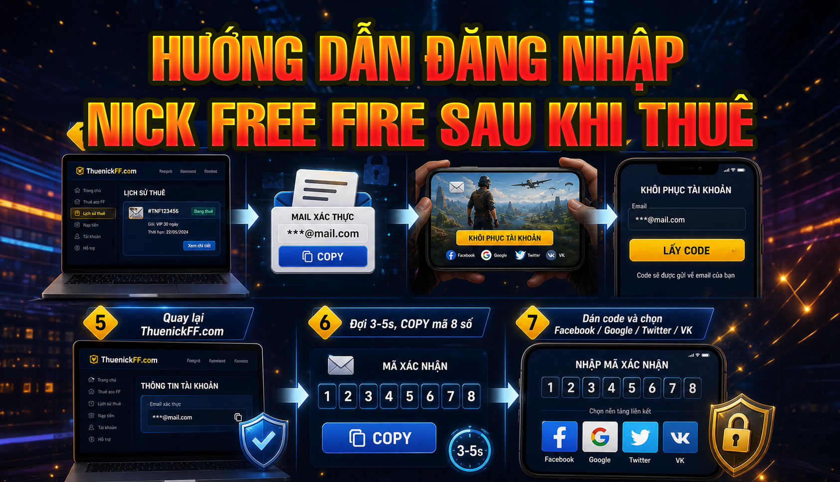 Hướng Dẫn Đăng Nhập Acc Free Fire Sau Khi Thuê