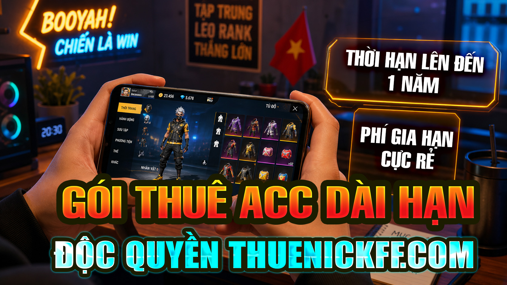 dịch vụ thu&ecirc; acc theo năm tại thuenickff.com
