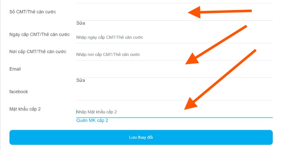 Thay đổi email hoặc số điện thoại