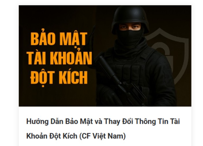 Bí kíp bảo mật acc CF sau khi lập nick hoặc mua acc