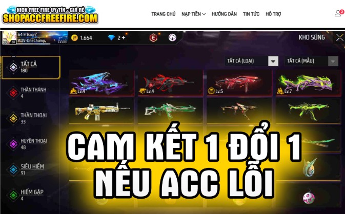 Mua acc FF VIP ở đâu uy tín giá rẻ