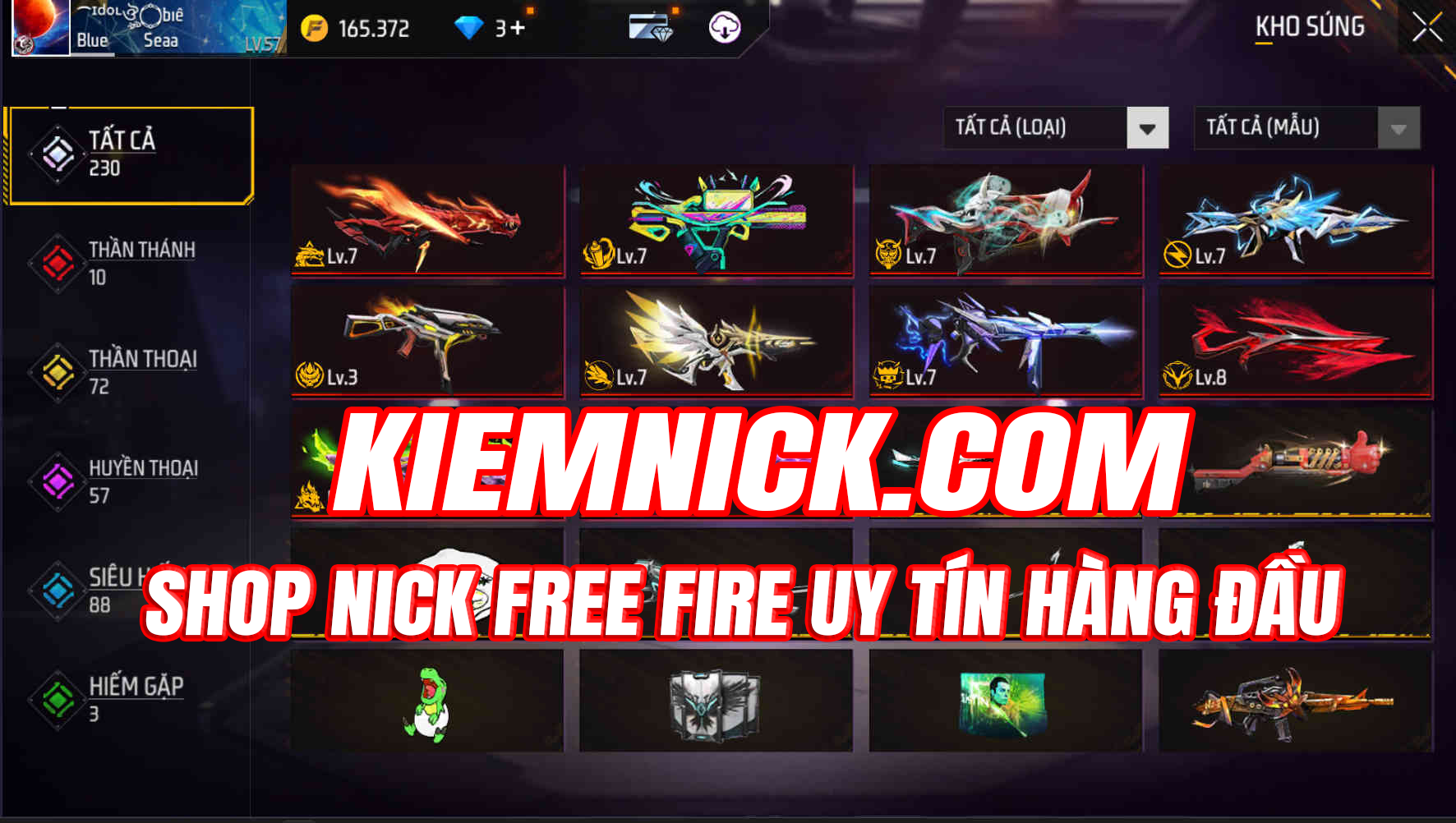 Kiemnick.com - Shop nick Free Fire uy tín hàng đầu Việt Nam