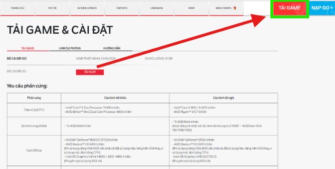 Hướng dẫn tải và cài đặt Đột Kích Goplay mới nhất (bước 1)