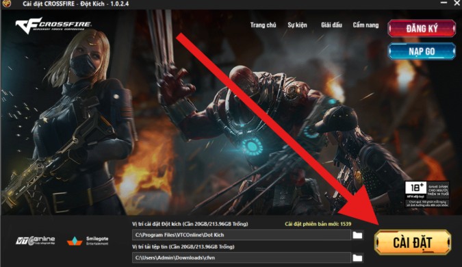 Hướng dẫn tải và cài đặt Đột Kích Goplay mới nhất (bước 3)