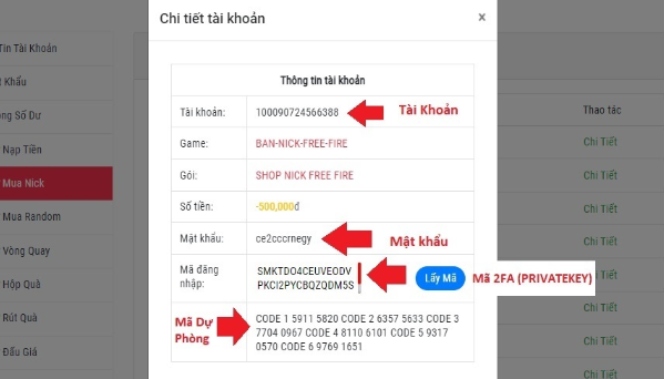 Hướng dẫn mua nick Free Fire tự động tại Bannickff.com