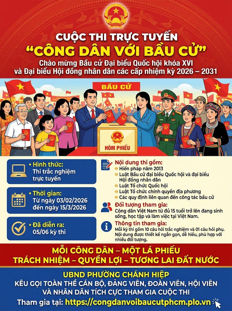 UBND PHƯỜNG CHÁNH HIỆP TIẾP TỤC TUYÊN TRUYỀN CUỘC THI "CÔNG DÂN VỚI BẦU CỬ"