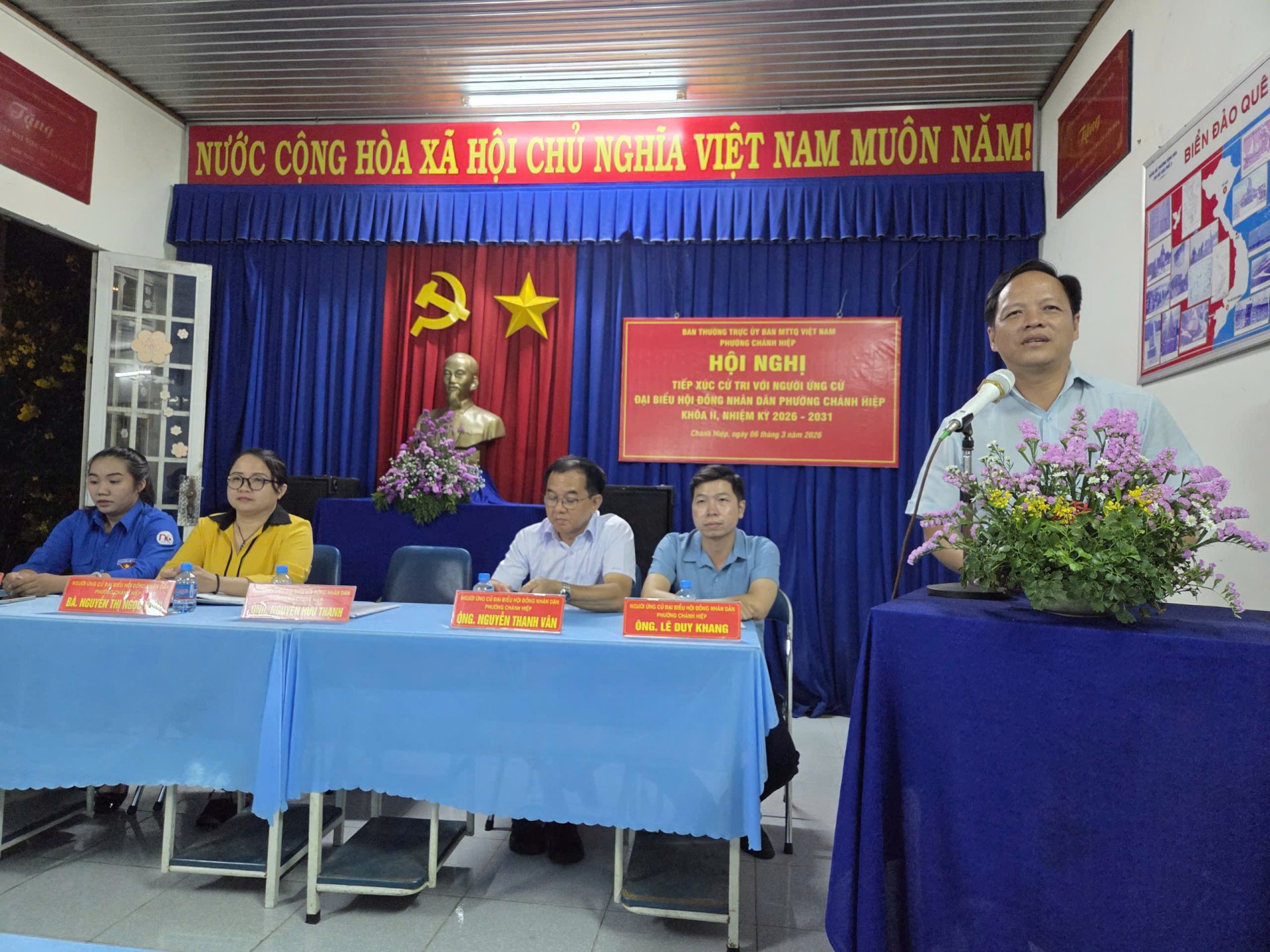 PHƯỜNG CHÁNH HIỆP: TỔ CHỨC HỘI NGHỊ TIẾP XÚC CỬ TRI VỚI NGƯỜI ỨNG CỬ ĐẠI BIỂU HĐND PHƯỜNG CHÁNH HIỆP KHÓA II, NHIỆM KỲ 2026 - 2031 DIỄN RA NGHIÊM TÚC, DÂN CHỦ